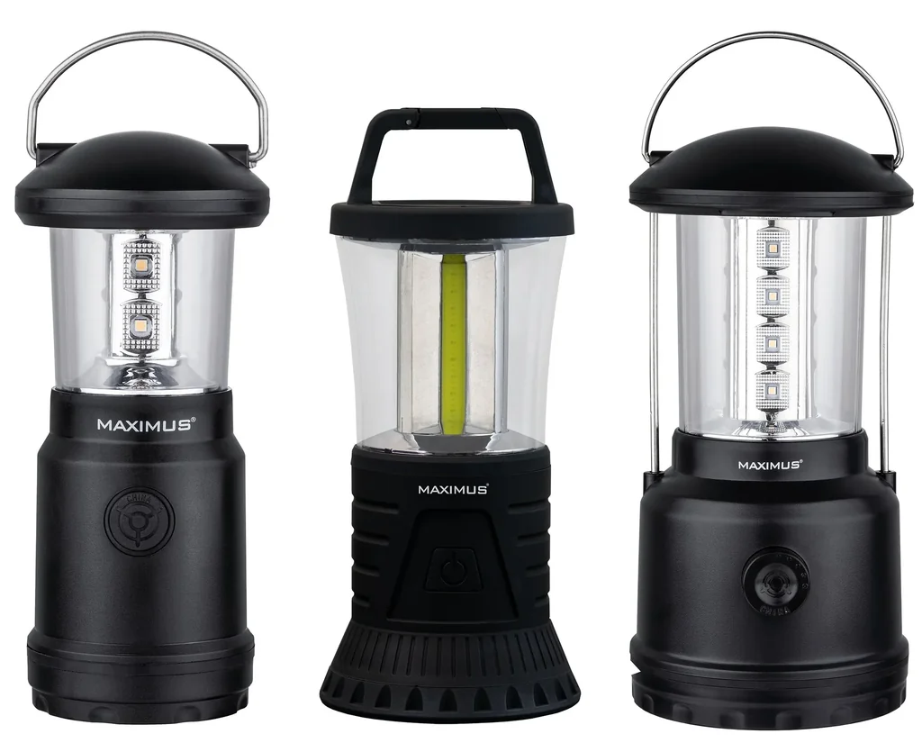 LED camping light with suspension and 3 brightness levels