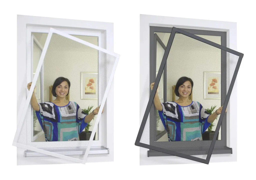 Premium insect screen frame set for windows 100 x 120 cm, white