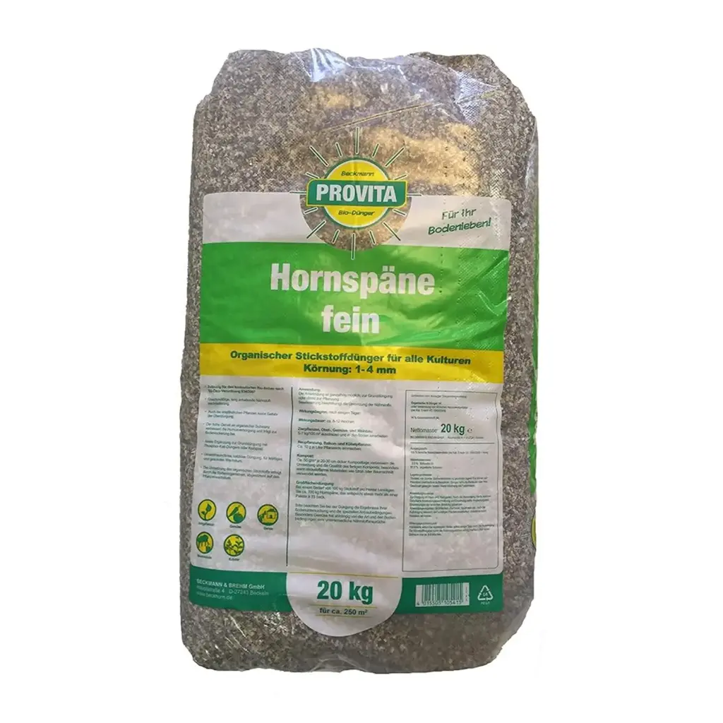 Hoornschilfers fijn 1-4 mm, organische stikstofmest 20 kg, biologische tuinmest
