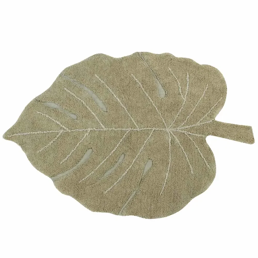 Lorena Canals tapijt blad "Monstera" olijfgroen