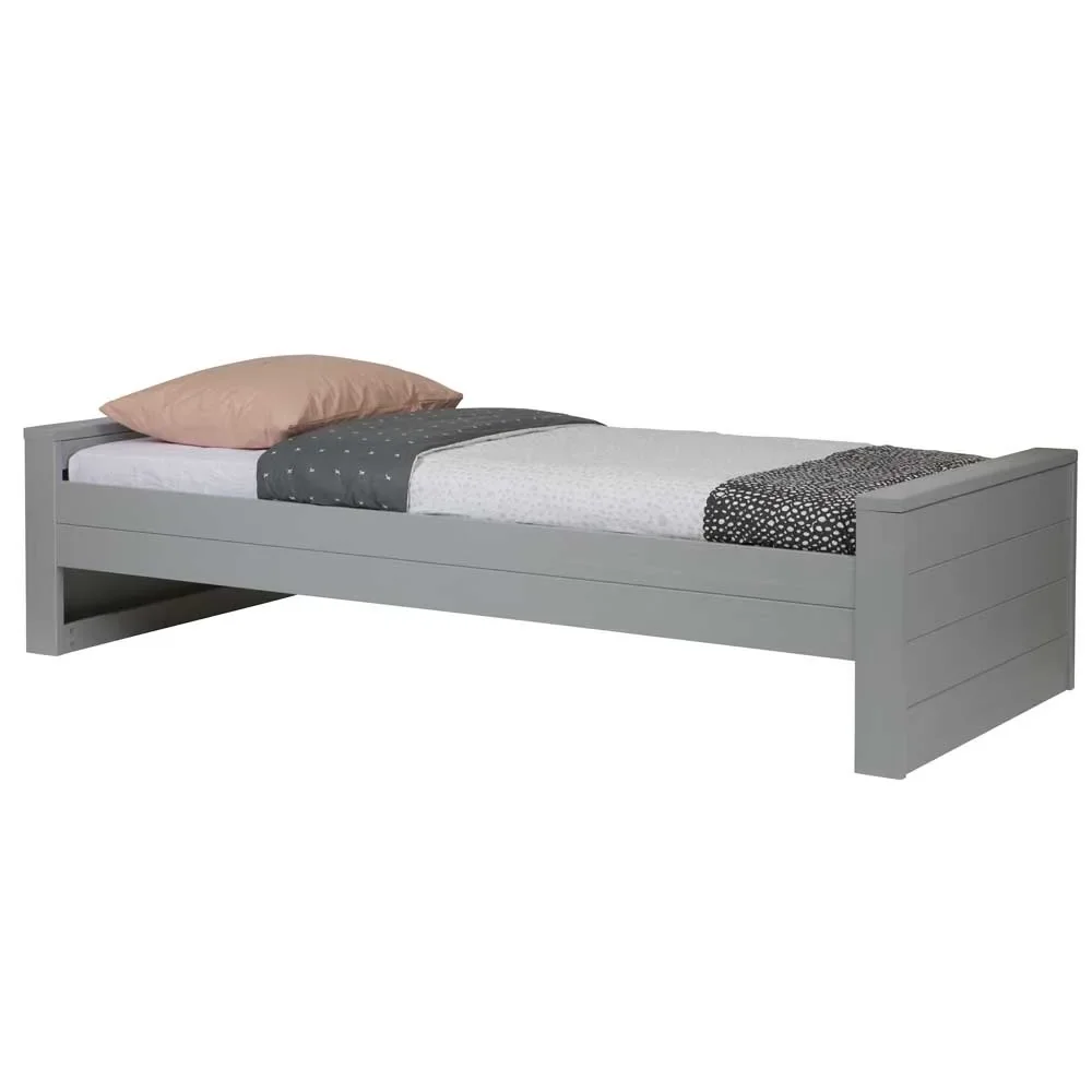 WOOOD Ledikant Dennis betongrijs 90 x 200 cm