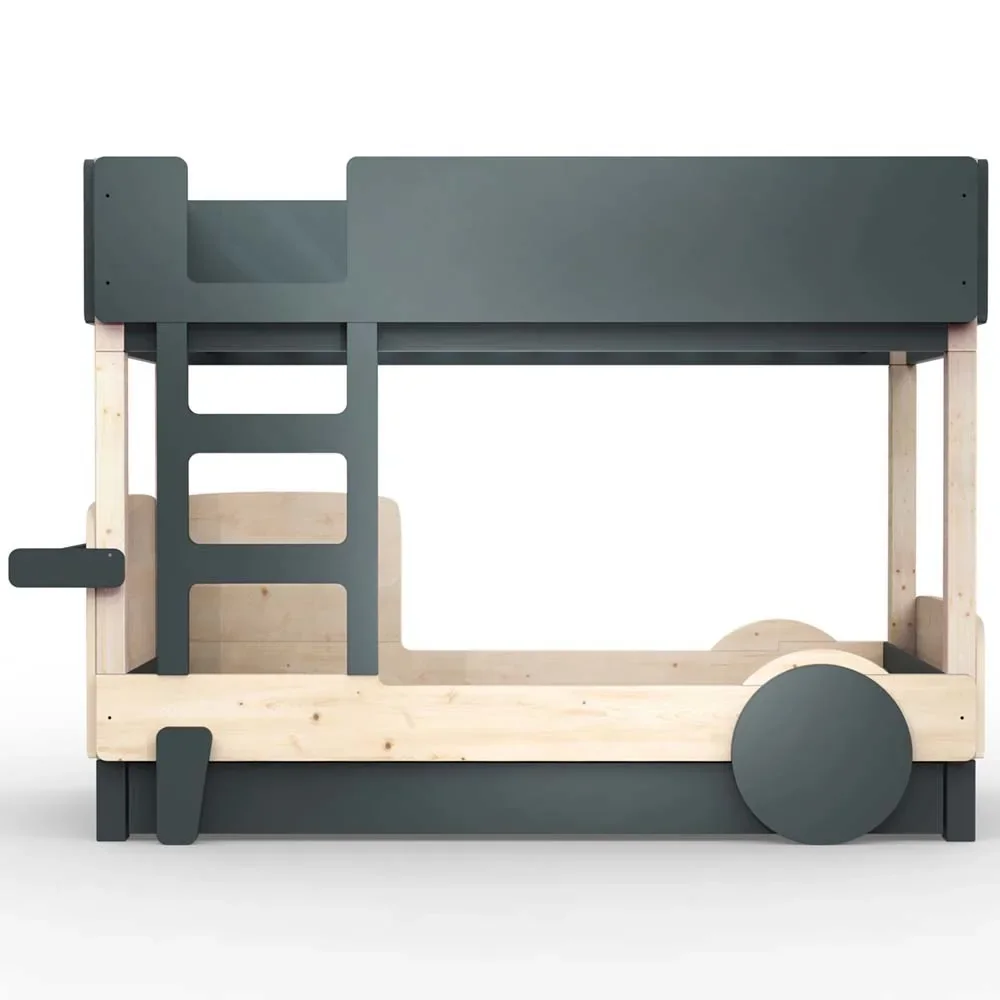 Mathy by Bols stapelbed "Discovery" met bedlade, Kleurelementen: Basalt grijs