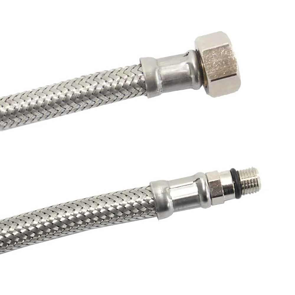 Flexibele waterslang - RVS Panzerslang DN8 - M10 x 3/8" Aansluiting