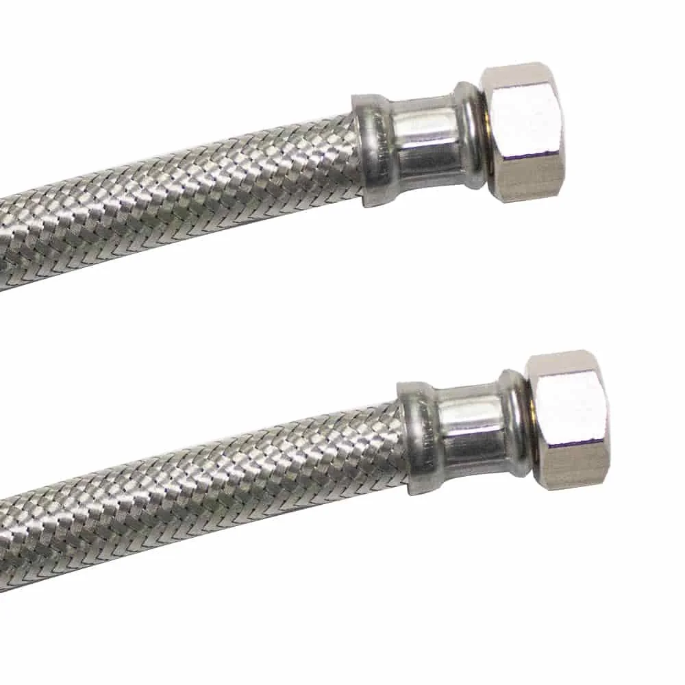 Flexibele Waterslang RVS 1/2 inch 2000mm - Aansluitslang Water