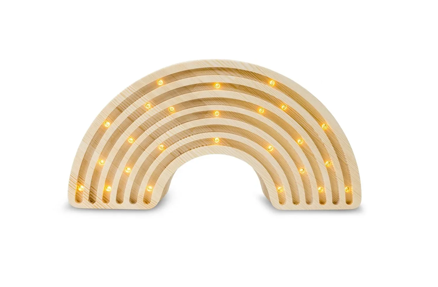 Little Lights - Nachtlampje voor kinderen, regenboog-nachtlampje, 100% natuurlijk dennenhout, kleur: hout
