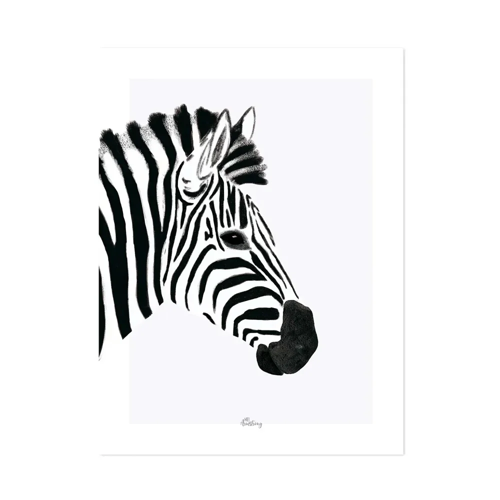 Poster zwart wit zebra van Lilipinso
