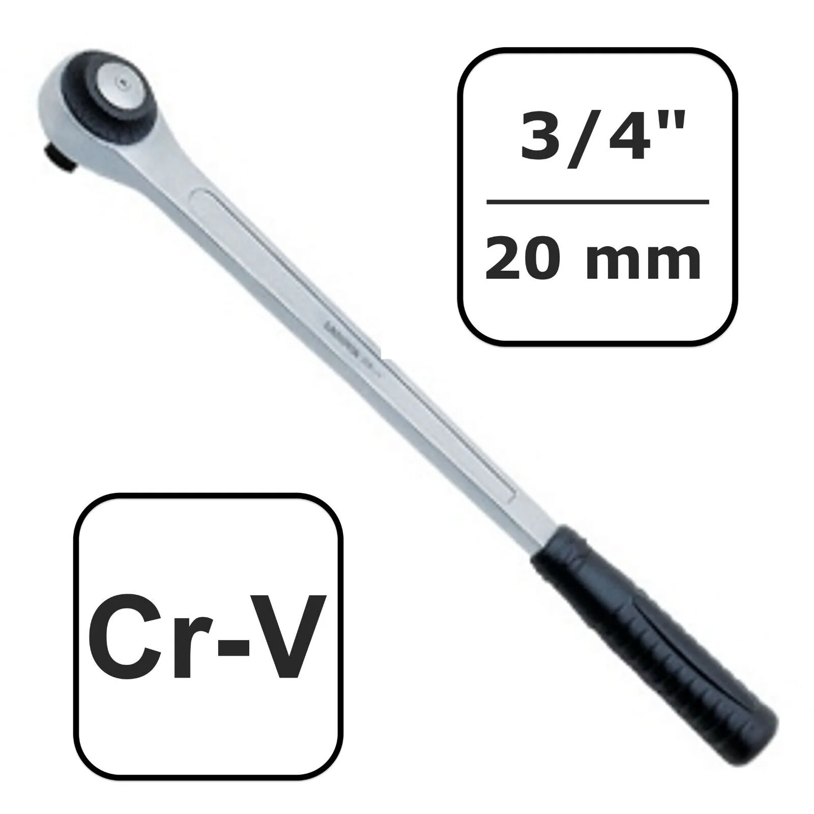 3/4" Ratel, Omkeerbare Ratel, 72 Tanden, Professioneel Gereedschap