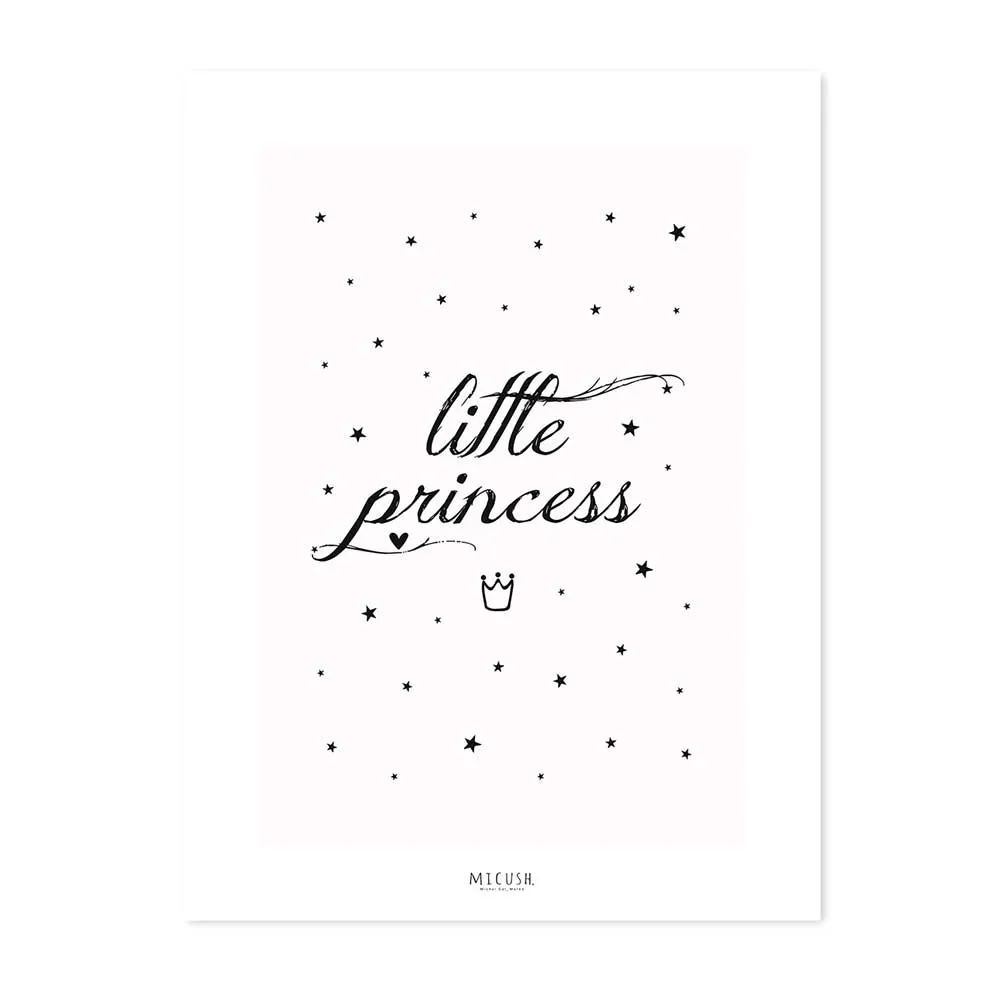 Lilipinso Poster spreuk Kleine prinses roze zwart