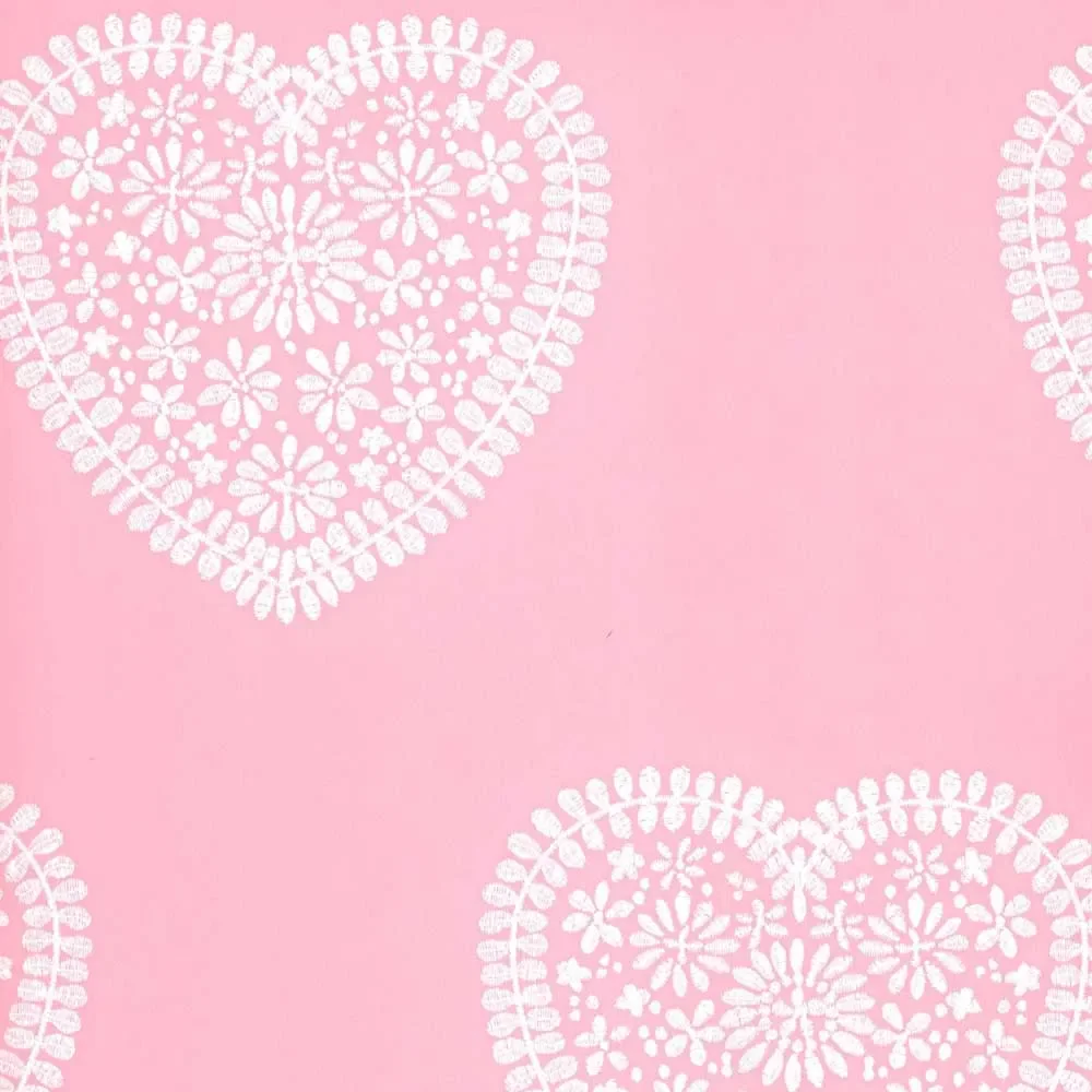 Harlequin all about me behang roze hartjes wit