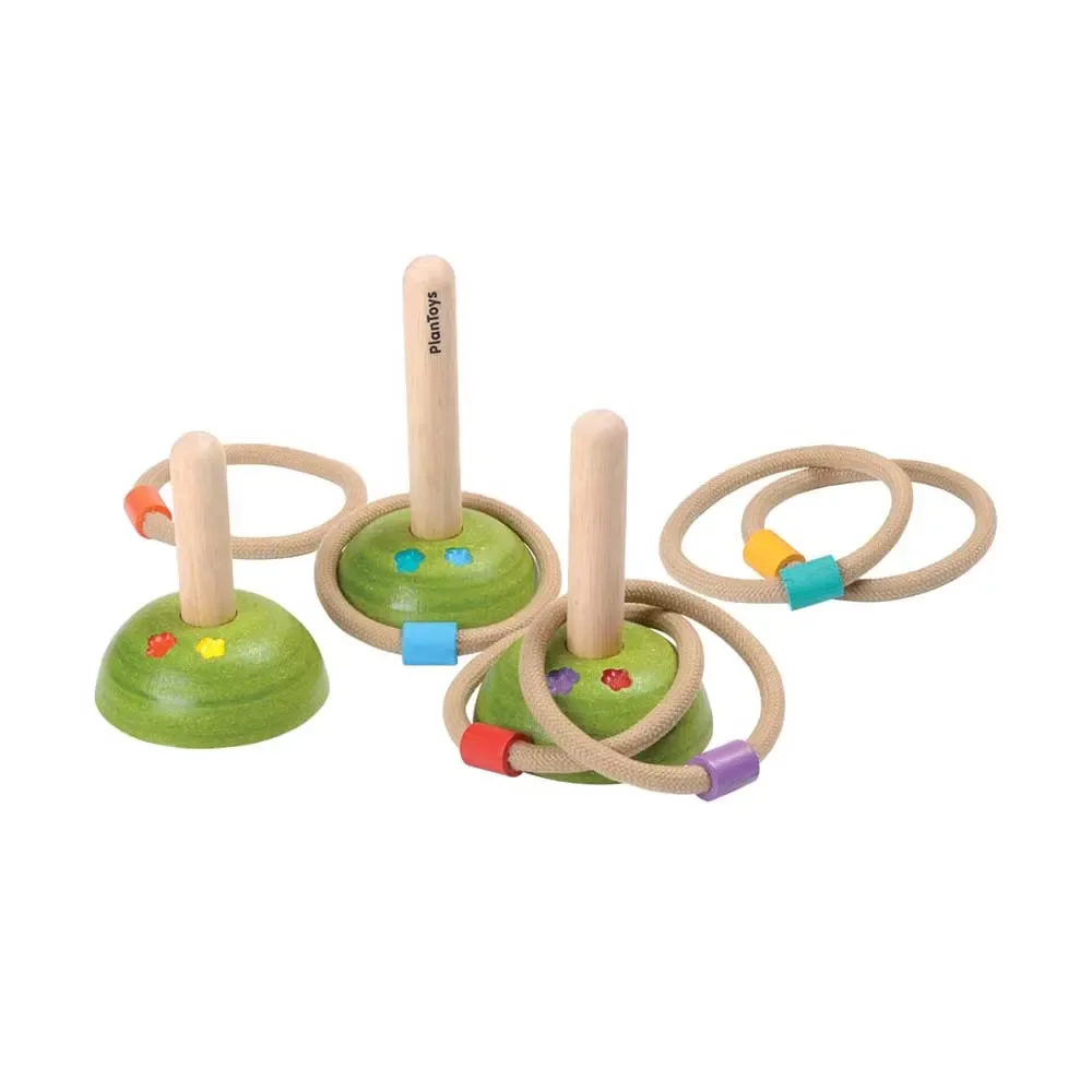 Plan Toys Ringspel hout naturel met gekleurd