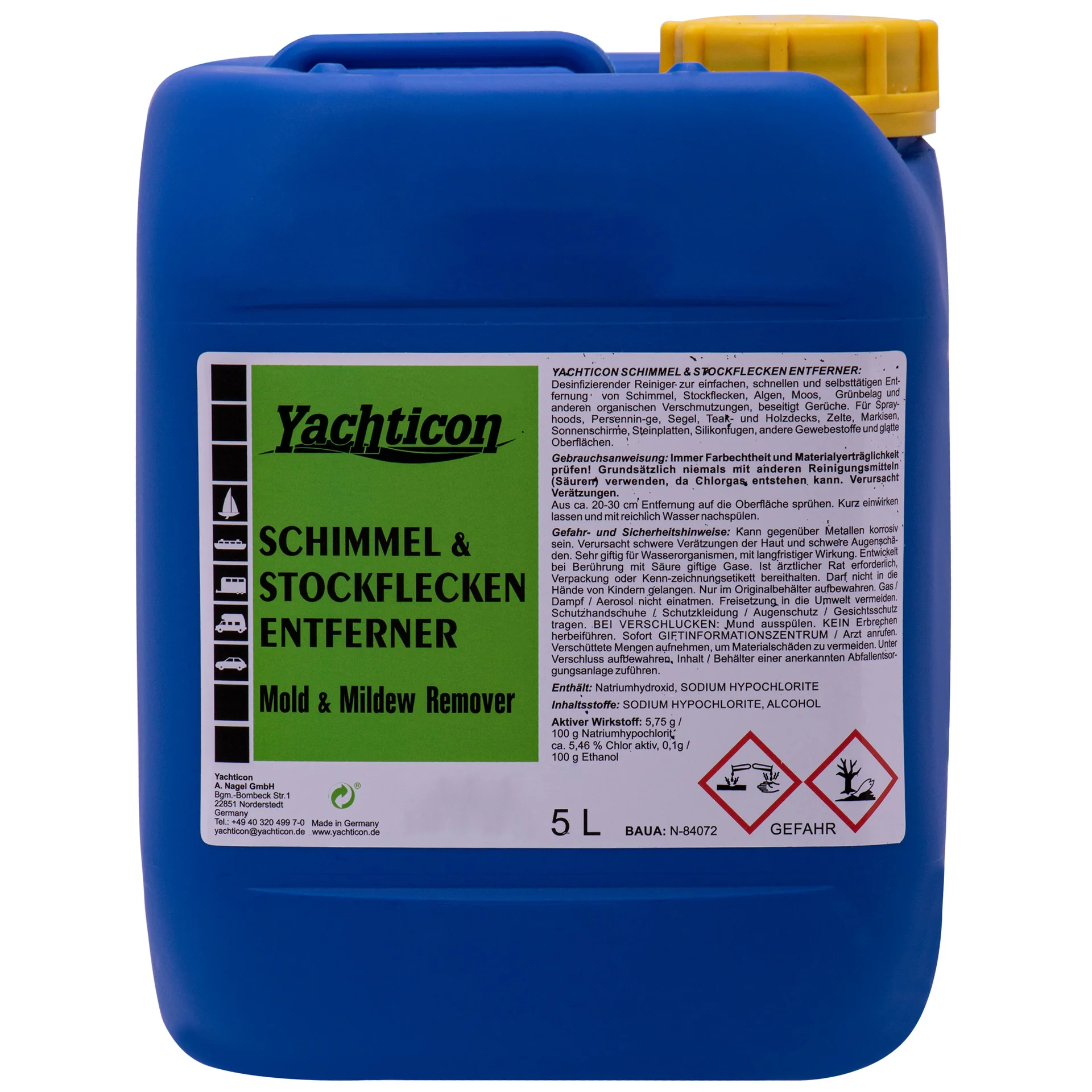Schimmel verwijderen, schimmelreiniger, schimmel verwijderaar, stockflecken reiniger 5 Liter