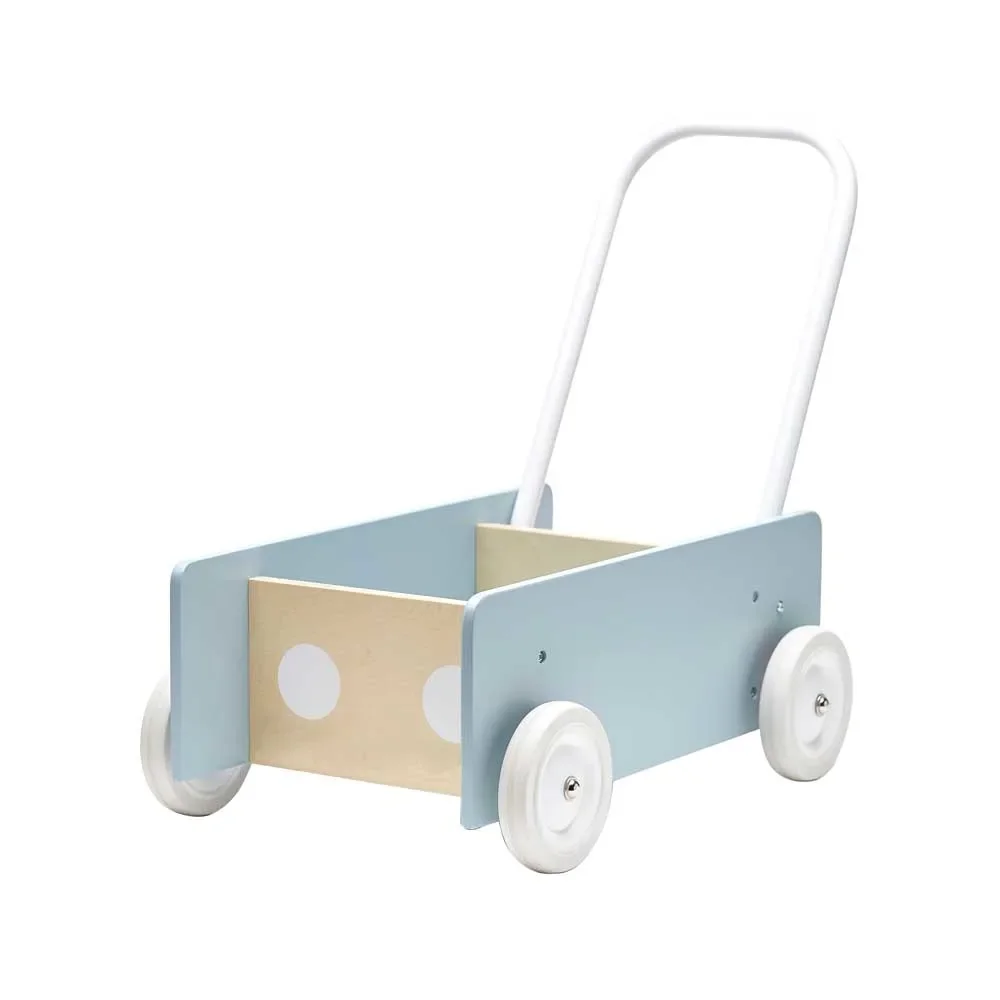 Kids Concept rollator hout grijs blauw