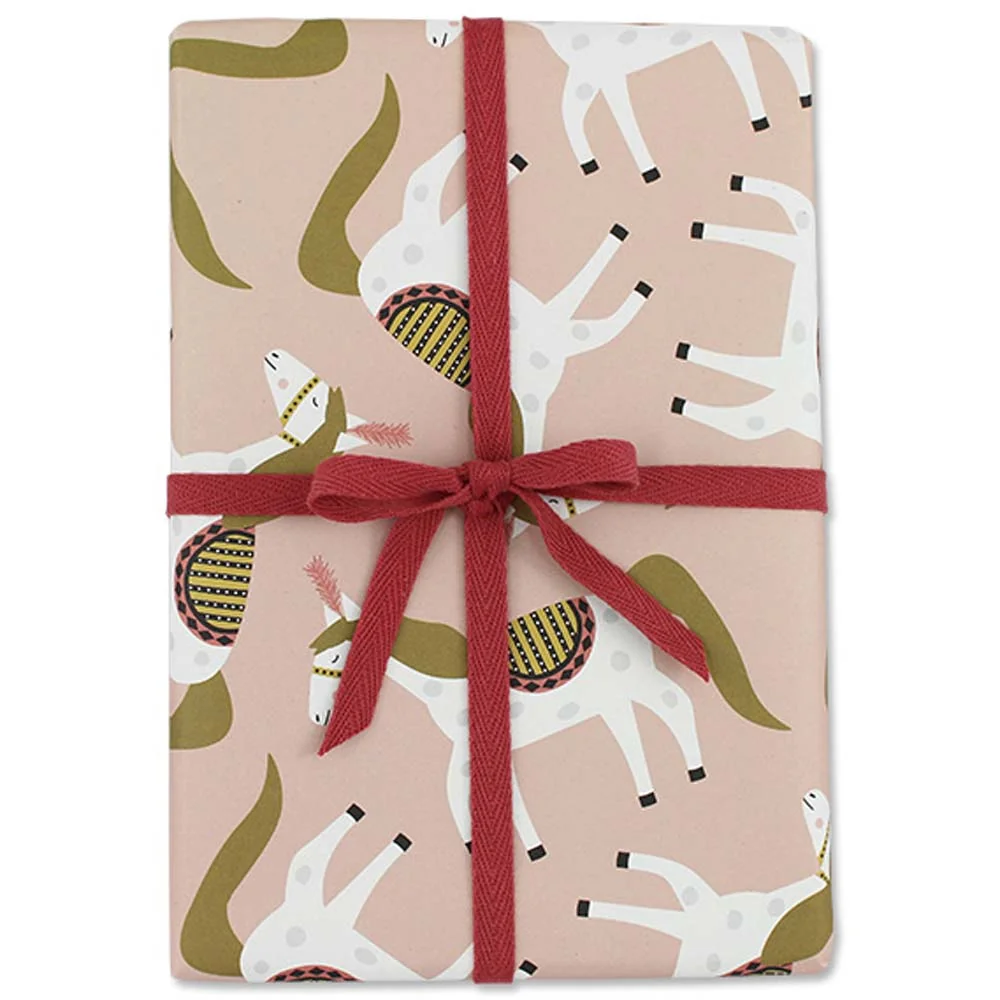 Ava & Yves Cadeaupapier Circuspaard roze