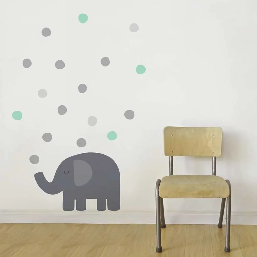 tresxics muursticker olifant & stippen mint