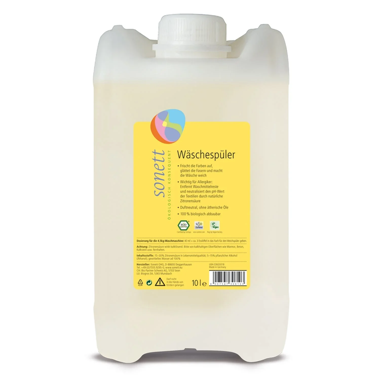 Wasverzachter 10 liter, ecologische wasverzachter, natuurlijke wasverzachter