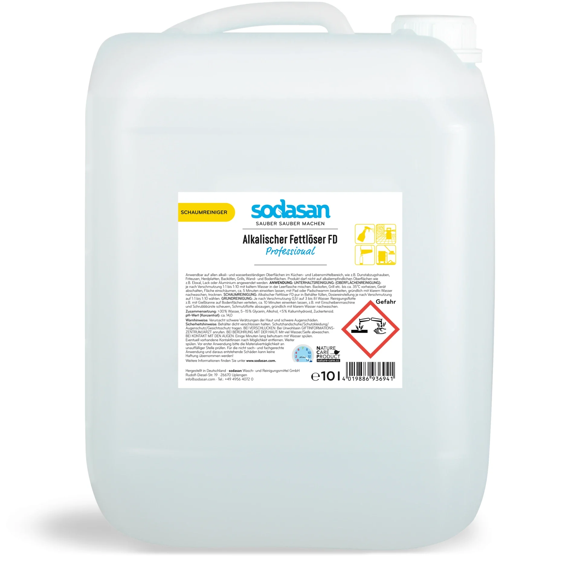 Alkalische ontvetter 10 liter, professionele ontvetter, vet verwijderaar, industriële ontvetter