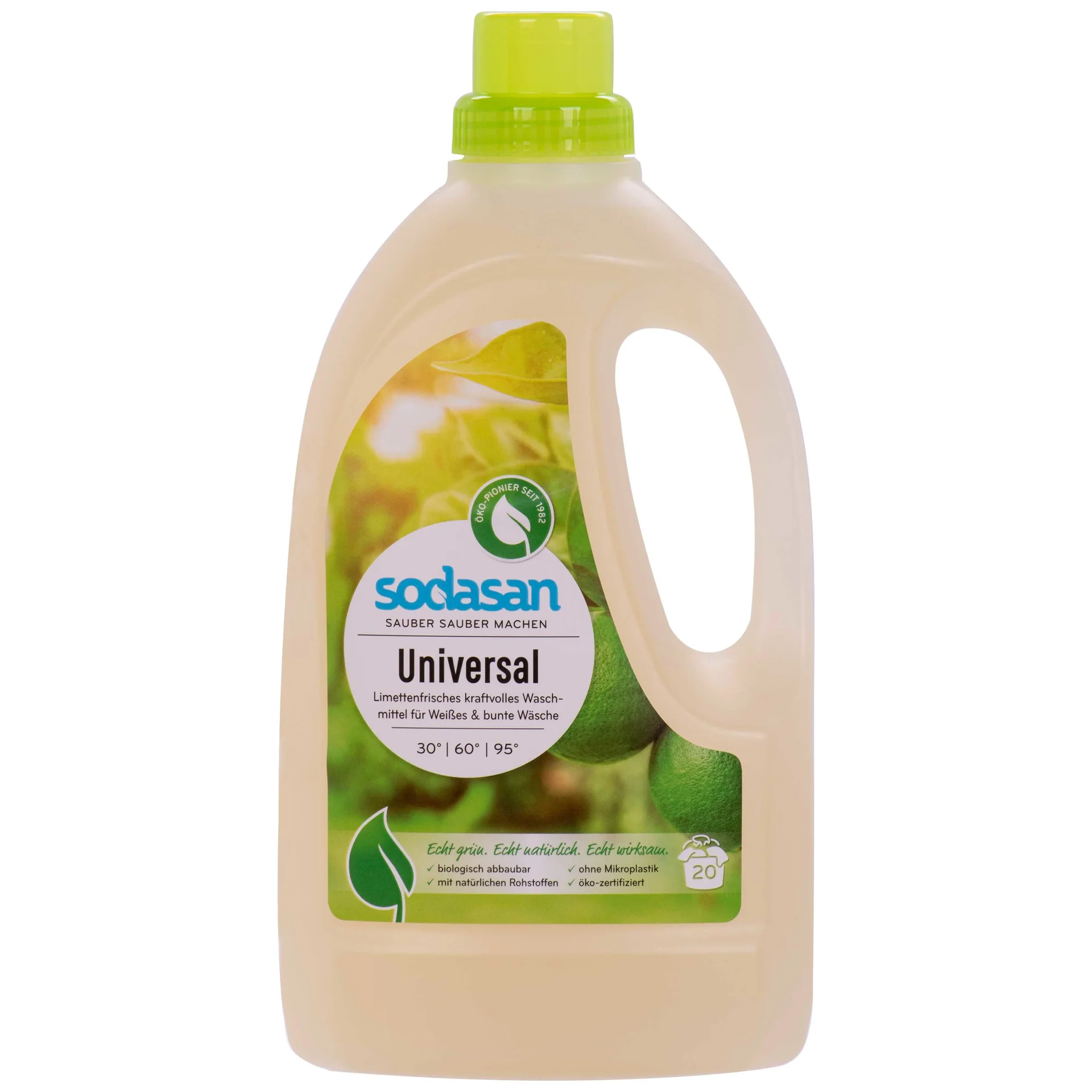 Universeel Wasmiddel 1,5 Liter, Wasmiddel Limoen, natuurlijk wasmiddel