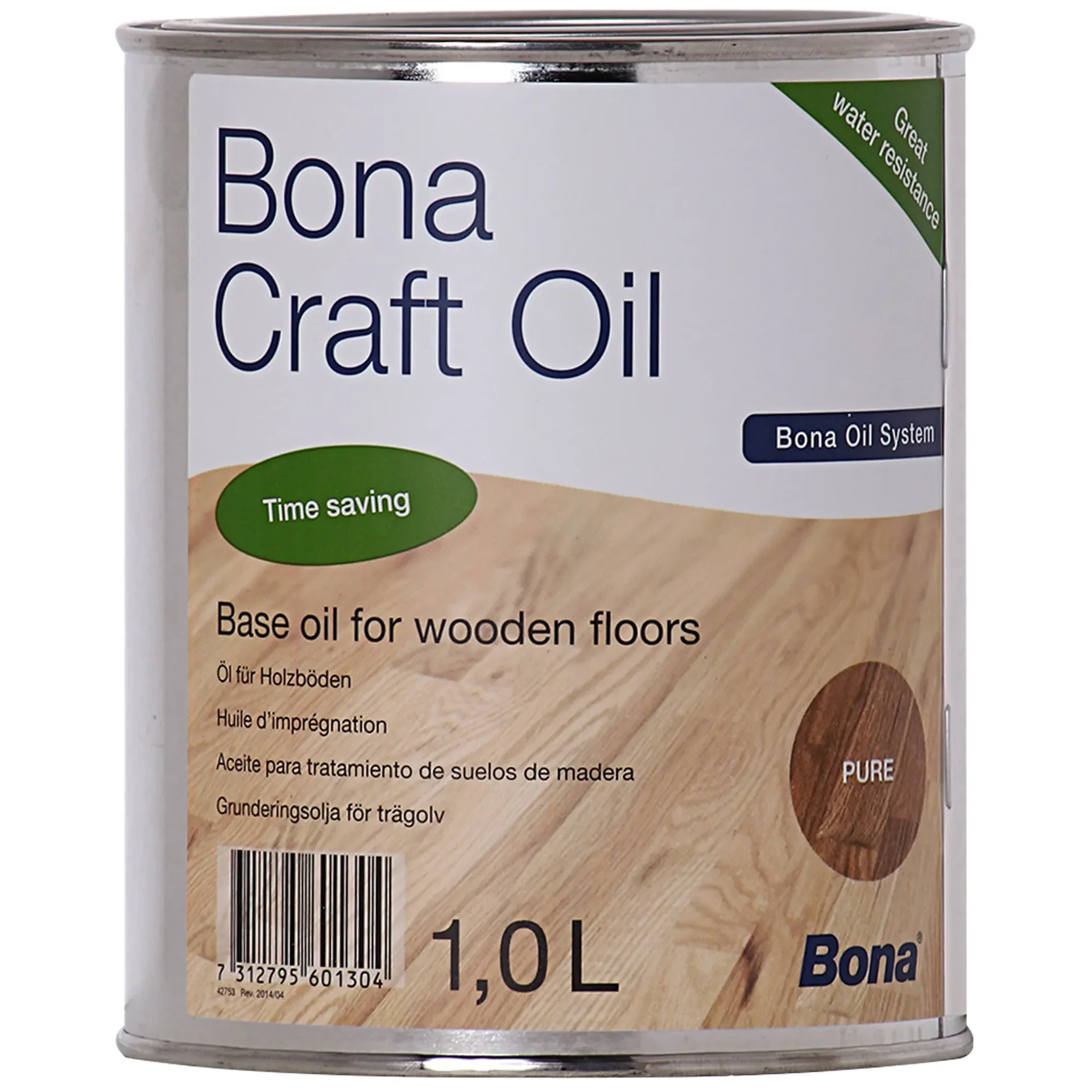 Houtolie neutraal, Bona Craft Oil PURE 1 Liter, Parketolie, Houtolie binnen
