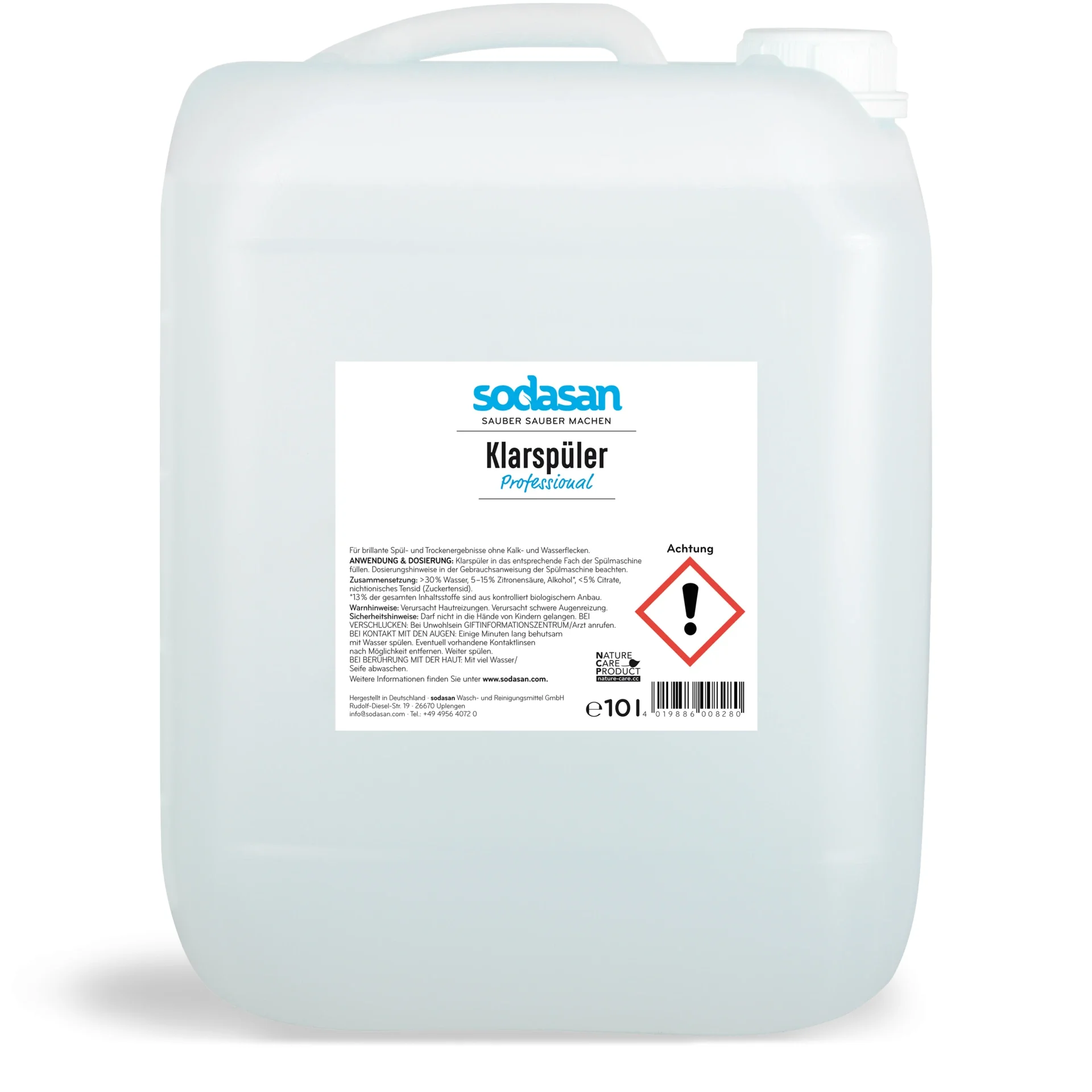 Professionele spoelglans 10 Liter, vaatwasser glansspoelmiddel, professionele glansspoelmiddel