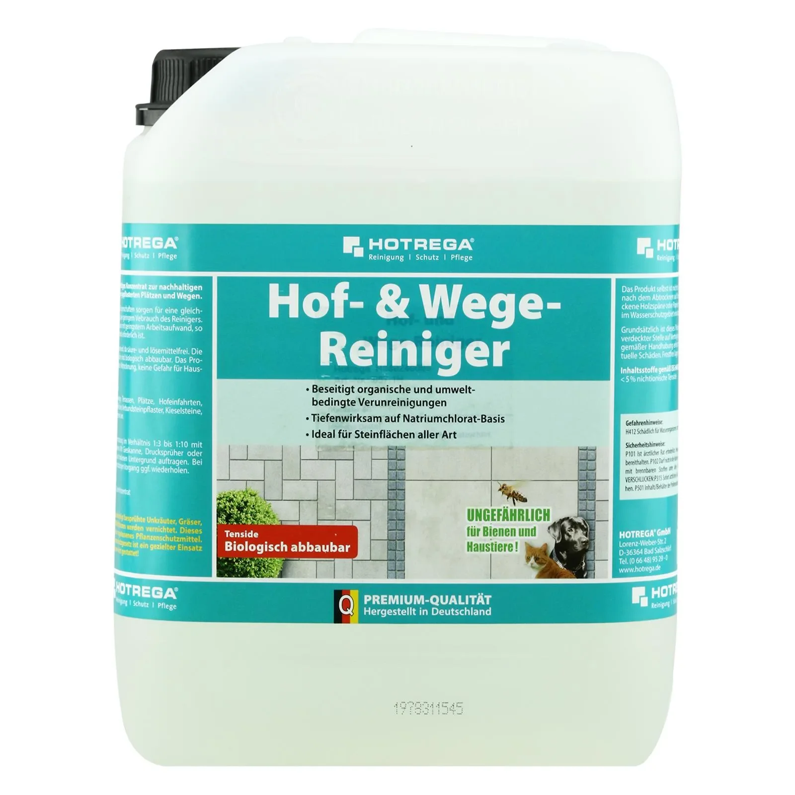 Terrasreiniger, reinigingsmiddel buiten, stenen reiniger, 5 liter concentraat
