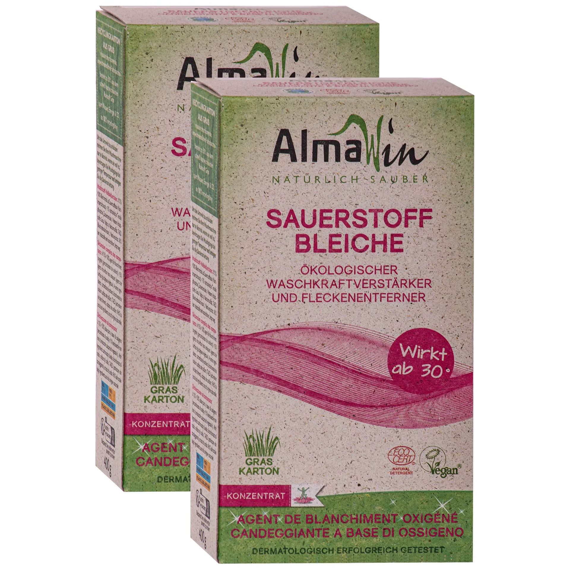 Zuurstofbleekmiddel, wasbleekmiddel, vlekken verwijderen wasgoed, 2 x 400 g