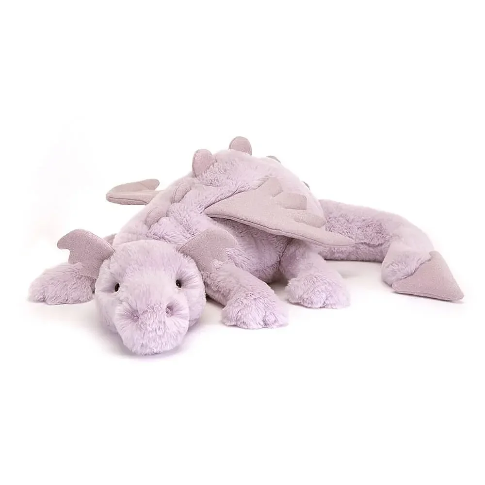 Jellycat Knuffel - Lavender Dragon, Maat: Groot - H19 X B66 CM
