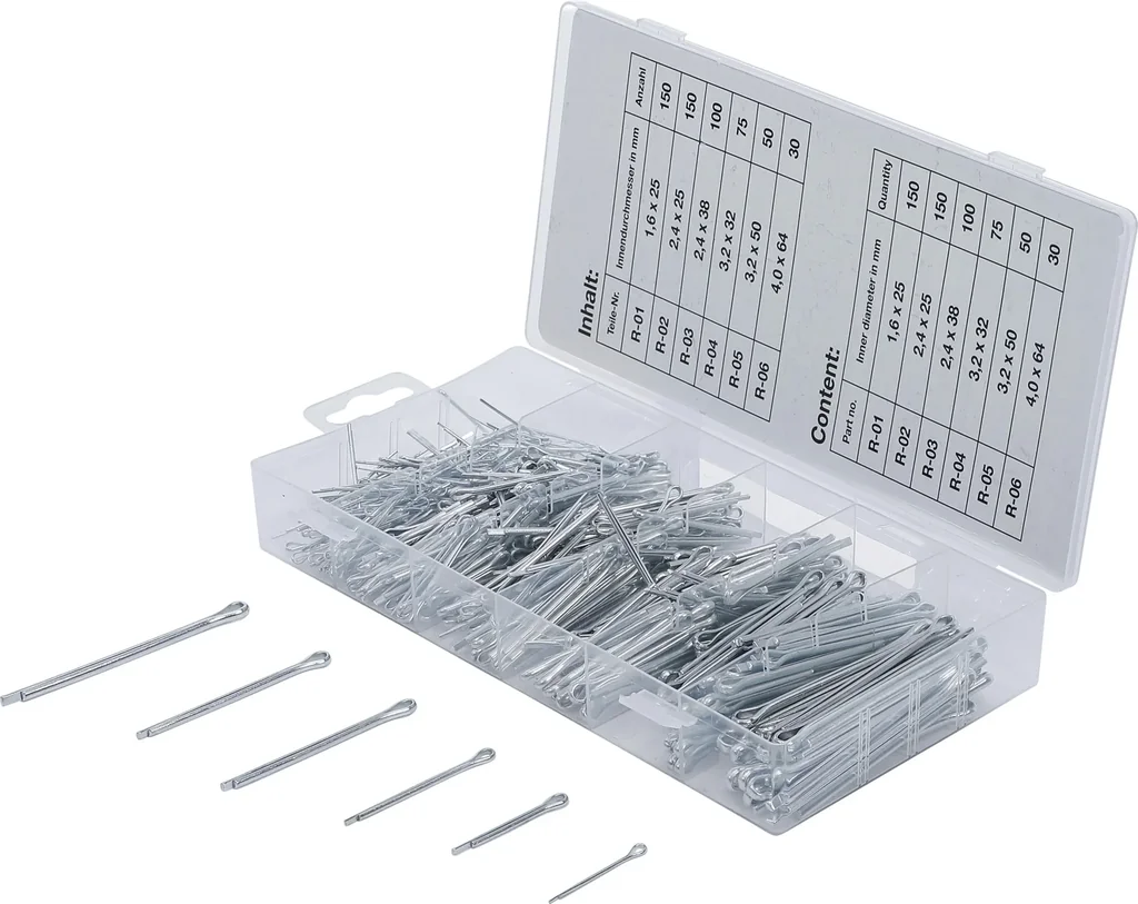 Splintsortiment, 1,6–4,0 mm, 555 stuks