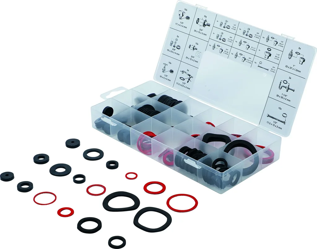 O-ringen assortiment | Rubber en glasvezel | 141 stuks