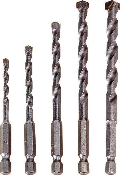 5-piece carbide drill bit set with hexagon socket