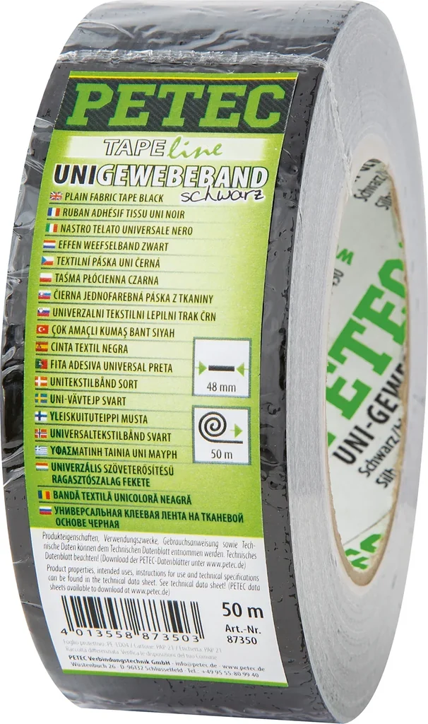 Plain fabric tape black, 48 x 50 mm