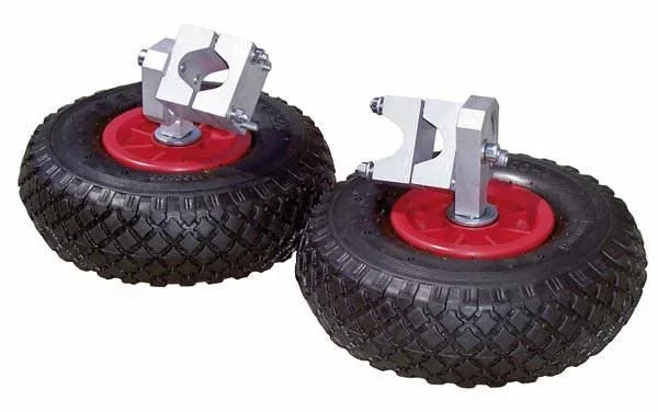 Support wheels attachment kit for wheelbarrows, set of 2