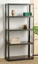 Heavy-duty shelving unit with 5 MDF shelves in wood look