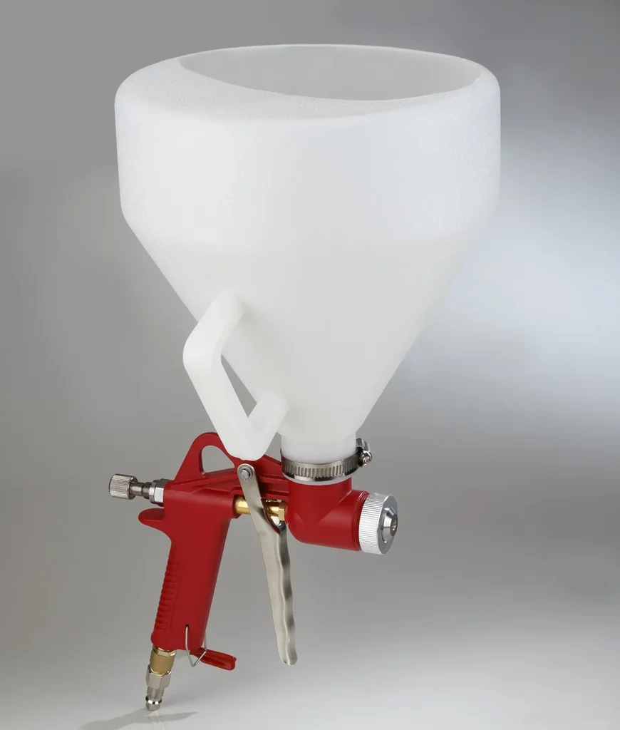 Compressed air funnel spray gun