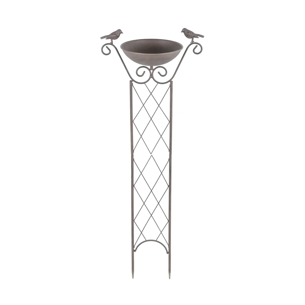 Birdbath with trellis