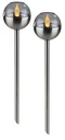 2-in-1 zonnelampen met flikkerend effect, amber, set van 2