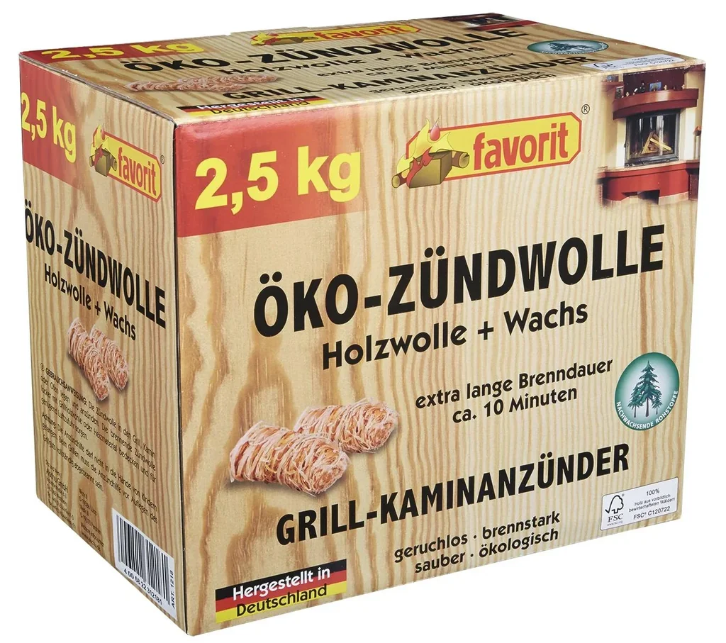 Milieuvriendelijke aanmaakwol van hout, voordeelverpakking, 2,5 kg