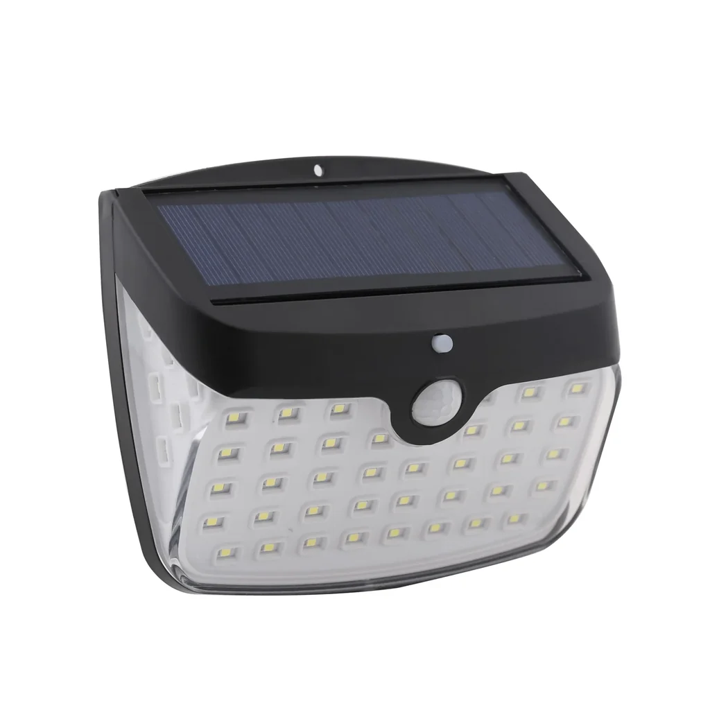 Solar wall light with motion sensor