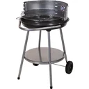BBQ charcoal grill - Ø 51.5 cm - stainless steel - black - on wheels