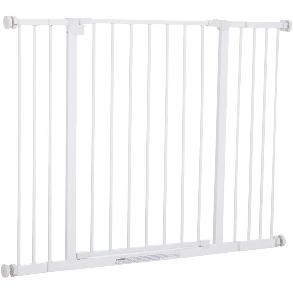 Dog barrier metal white 72-107x76 cm
