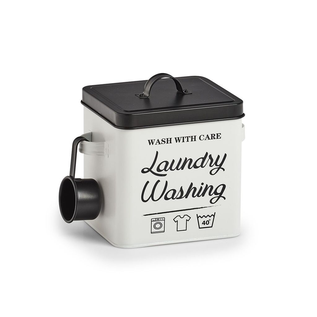 Washing powder box "Laundry", metal, white/black