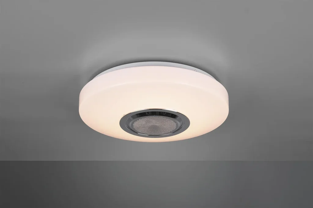 MAIA LED ceiling light, 10 W, 3000 K, 1100 lm, RGBW, dimmable, remote control, Bluetooth speaker, white