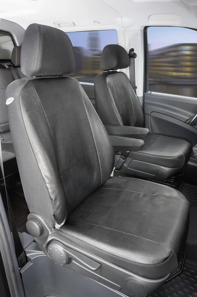 Custom fit seat covers - artificial leather for Mercedes Viano W638 + W639 and Vito W638 + W639 from model year 06/2003 to 05/2014