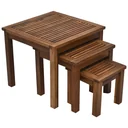 Side table in a set of 3 teak wood