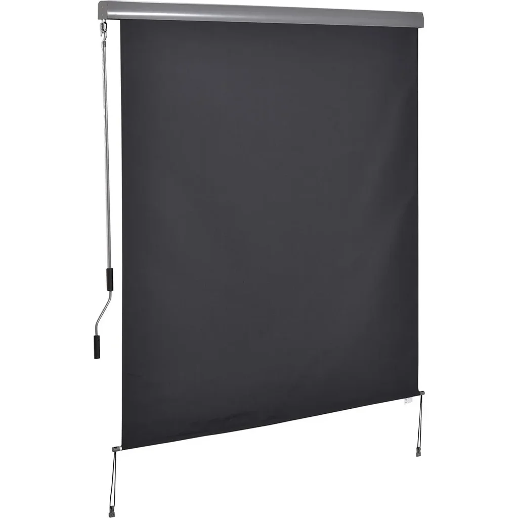 Vertical awning with hand crank grey