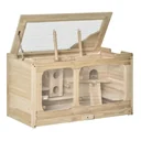 Hamster cage wooden rodent cage mouse cage with ramp swing rodent villa top hinged solid wood PS natural 78 x 40 x 44
