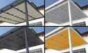 Shading system with cable guide, 945 x 4900 mm - fabric Sandstone, beige, suitable for roof depth 5 m