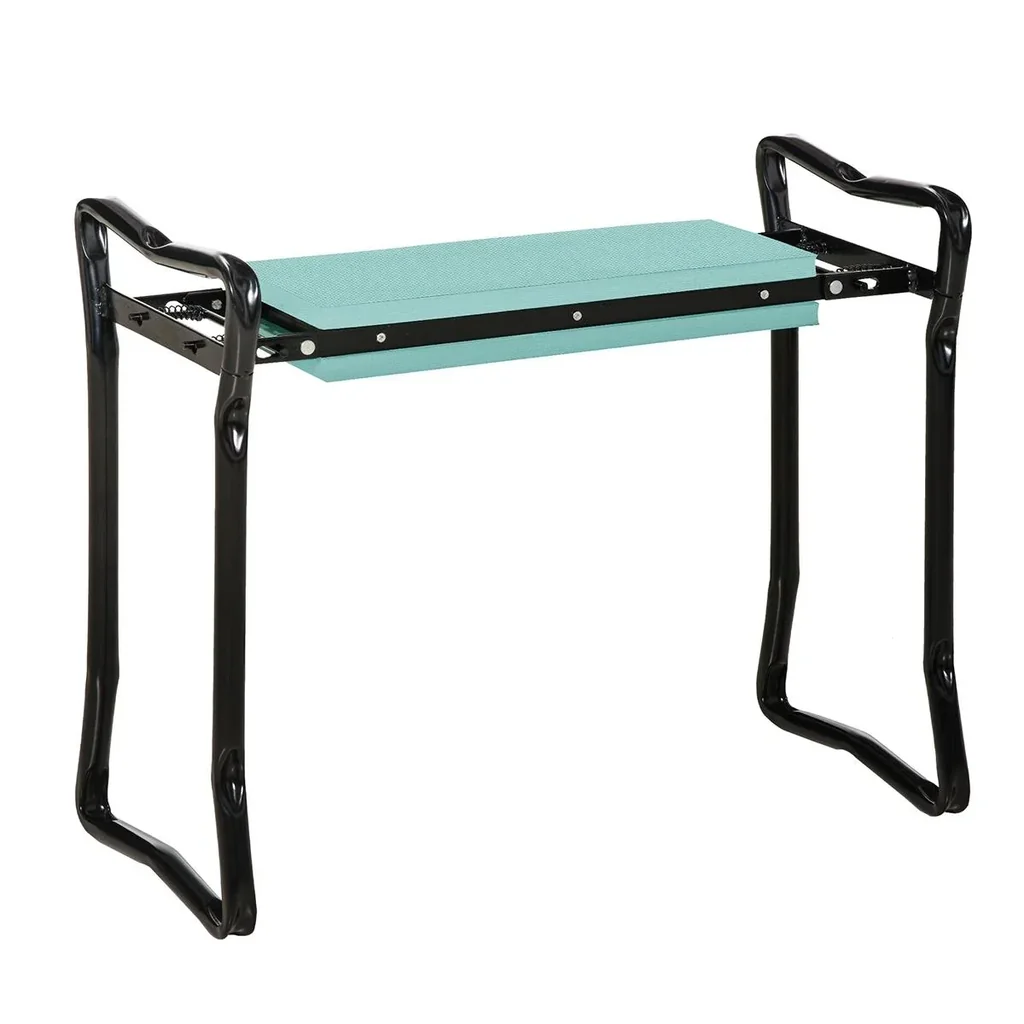 Knee bench for gardening Folding garden stool Garden bench Knee aid up to 150 kg EVA foam Steel Dark green 58 x