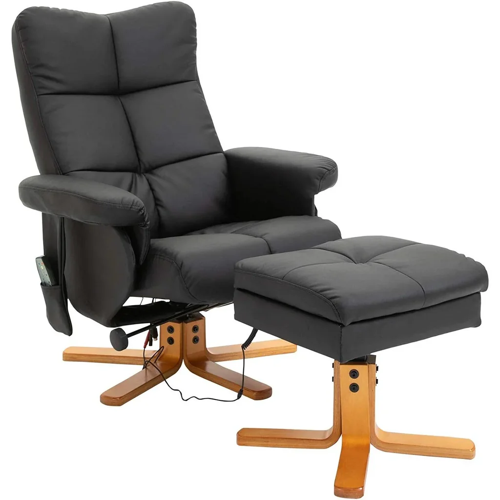 Massage chair with footstool