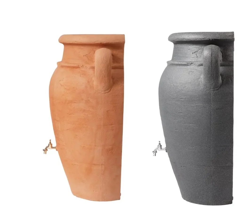 2 in 1 Regentonne "Antik Wand-Amphore" - 260 L, terracotta