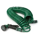 Spiral garden hose with nozzle - 15 m